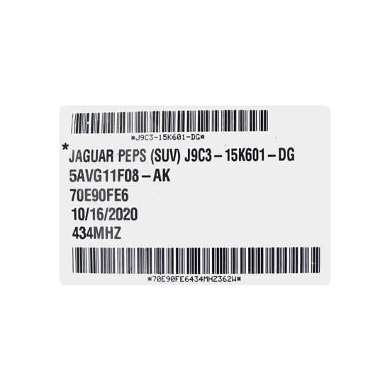 مفتاح ريموت ذكي أصلي لسيارة جاكوار 2019-2023 بـ 5 أزرار وتردد 433 ميجاهرتز J9C3-15K601-DG / J9C3-15K601-DK