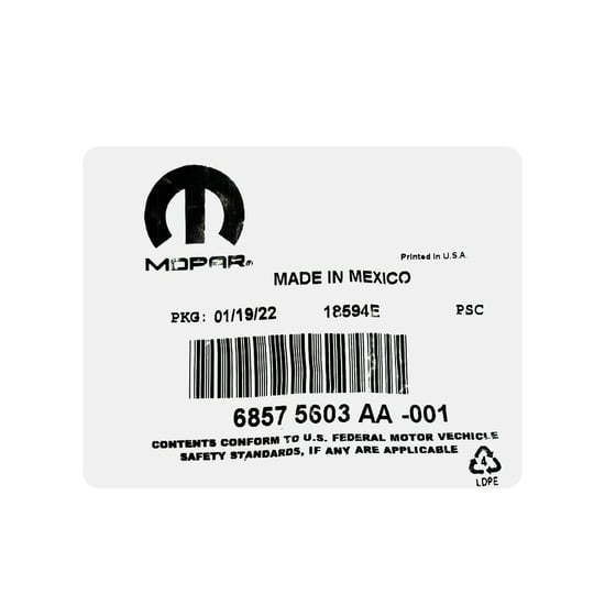 دودج رام 2019-2024 مفتاح ريموت اصلي ذكي 5 ازرار 433 ميجاهيرتز 68584154AA, 68575603AA