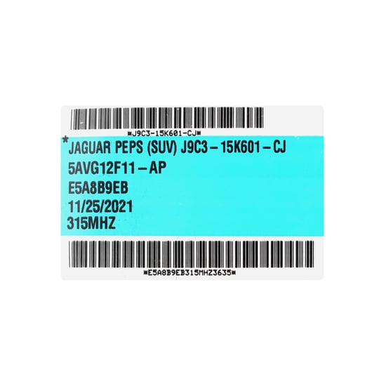 مفتاح ريموت ذكي أصلي لسيارة جاكوار 2019-2023 بـ 5 أزرار وتردد 315 ميجا هرتز J9C3-15K601-CJ