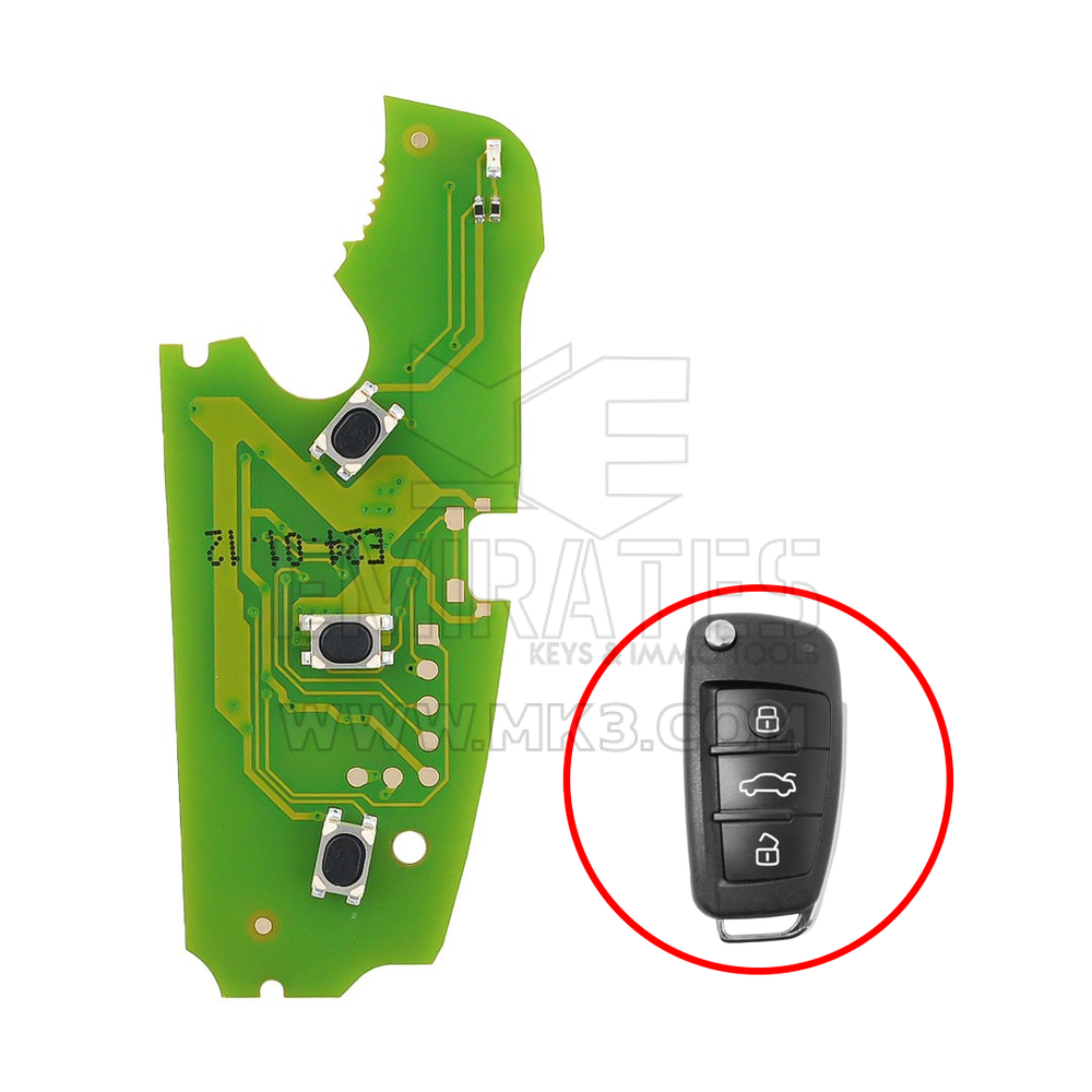 لوحة دوائر مطبوعة خاصة من Xhorse مزودة بشريحة XT27B بثلاثة أزرار حصريًا لطرازات Audi MQB48 XZADM1EN