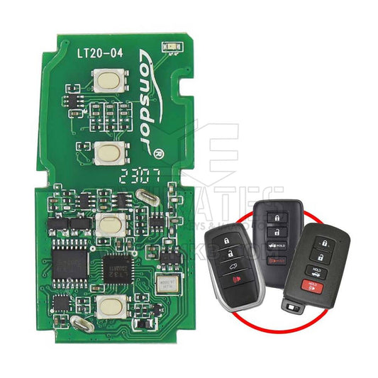 لوحة دارات مطبوعة للتحكم عن بعد الذكي العالمي Lonsdor LT20-04NJ 40 / 80 بت و8 أمبير لسيارة Toyota / Lexus 4 أزرار 433 / 315 ميجا هرتز