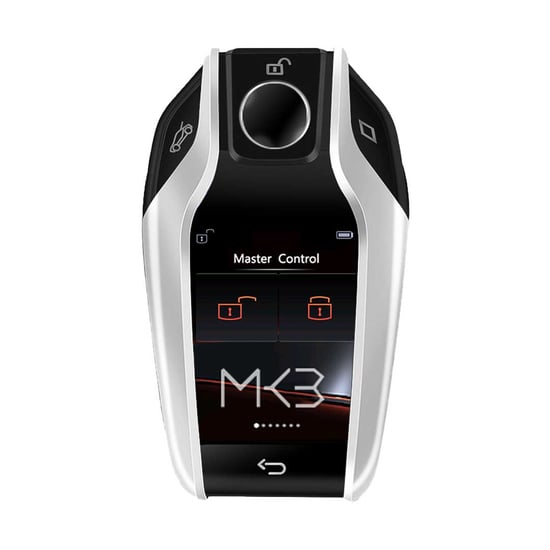 نسخة ترقية LCD مجموعة مفاتيح التحكم عن بعد الذكية العالمية المعدلة لجميع سيارات BMW بدون مفتاح باللون الفضي