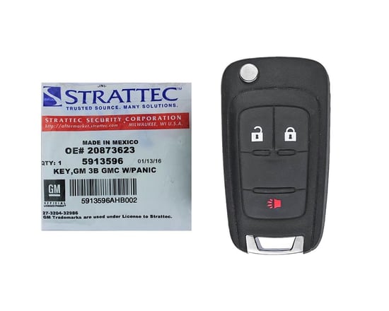GMC Terrain 2010-2019 Flip Remote Key 3 زر 315MHz 5913596