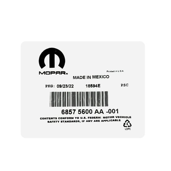 دودج رام 2019-2024 مفتاح ريموت اصلي ذكي 3 ازرار 433 ميجاهيرتز 68575600AA, 68584151AA